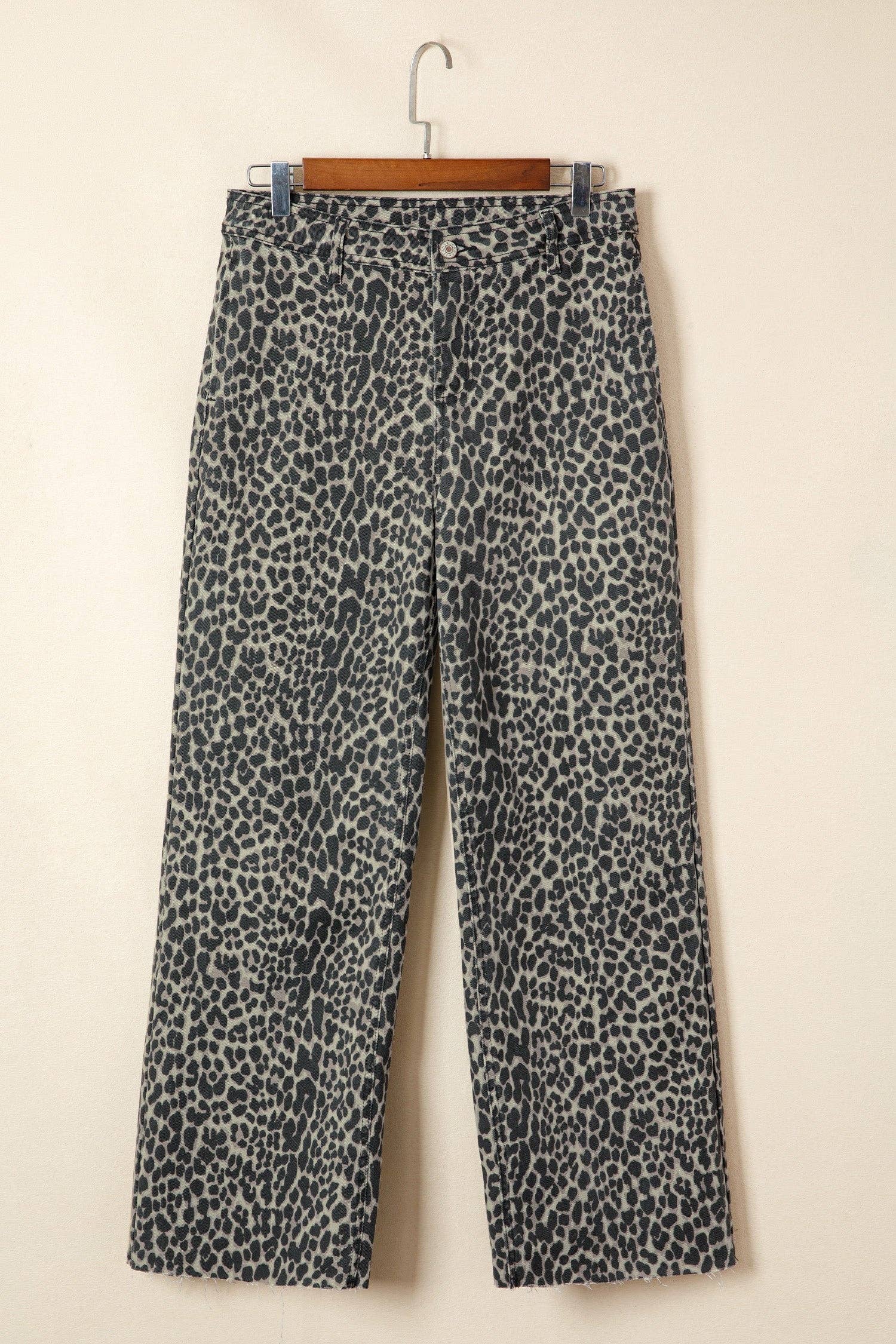 Leopard High Rise Straight Leg Jeans