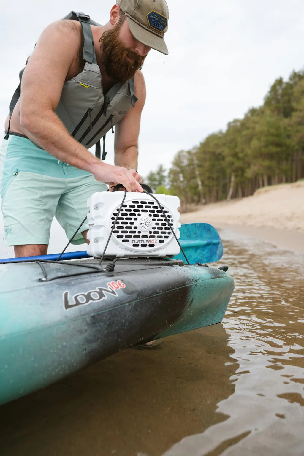 Turtlebox Gen 3 Speaker- White & Seafoam