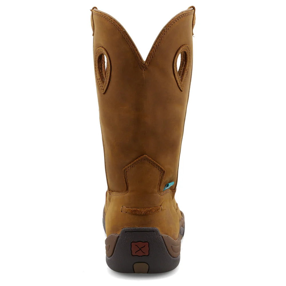 Twisted X 11" Work Pull On Hiker Boots- Distressed Saddle