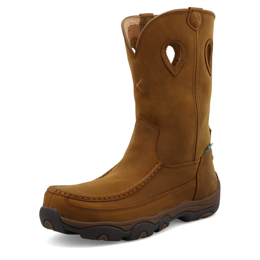 Twisted X 11" Work Pull On Hiker Boots- Distressed Saddle