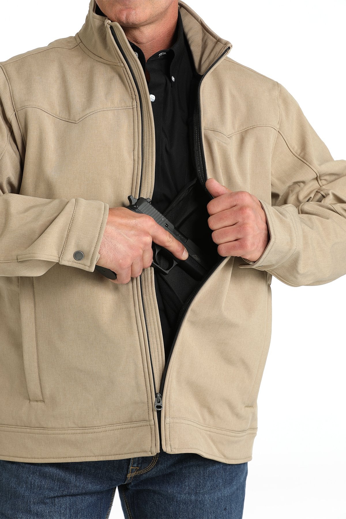Cinch Men's Khaki Concealed Carry Bonded Jacket