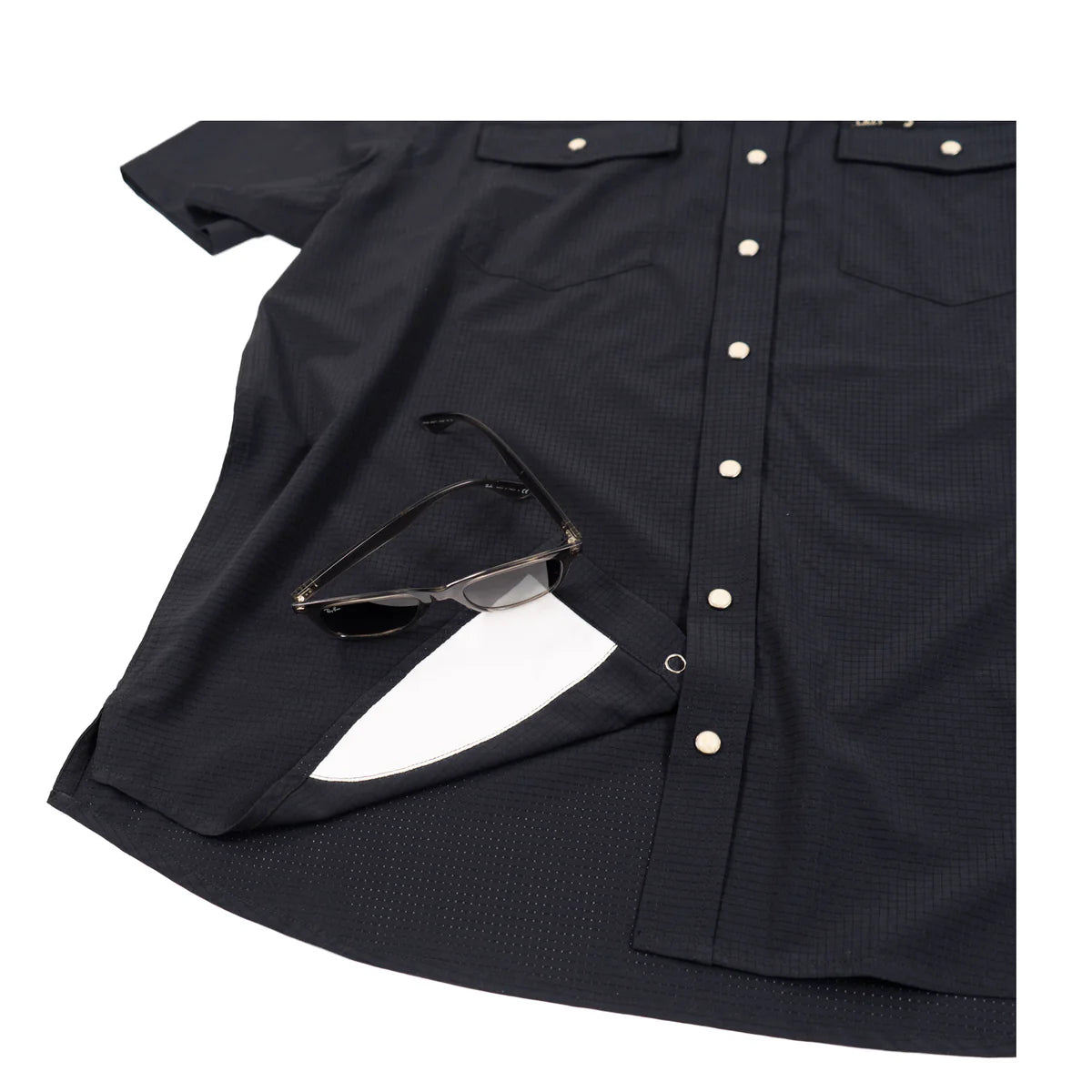 Lazy J Ranch Men's Airflow Pearl Snap Short Sleeve Shirt - Black