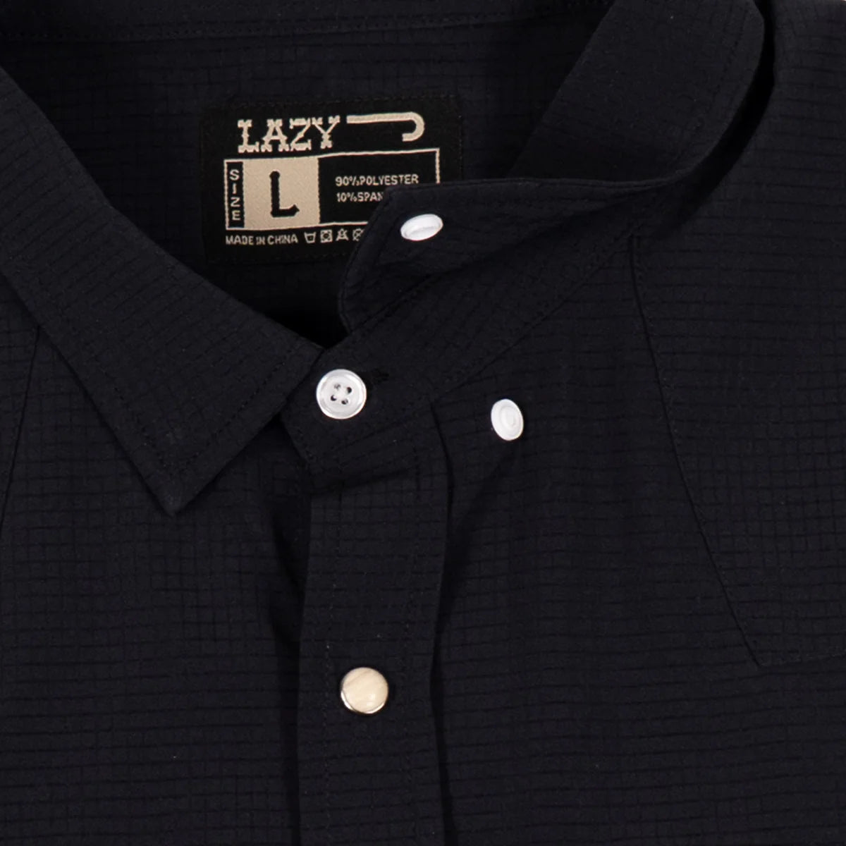 Lazy J Ranch Men's Airflow Pearl Snap Short Sleeve Shirt - Black