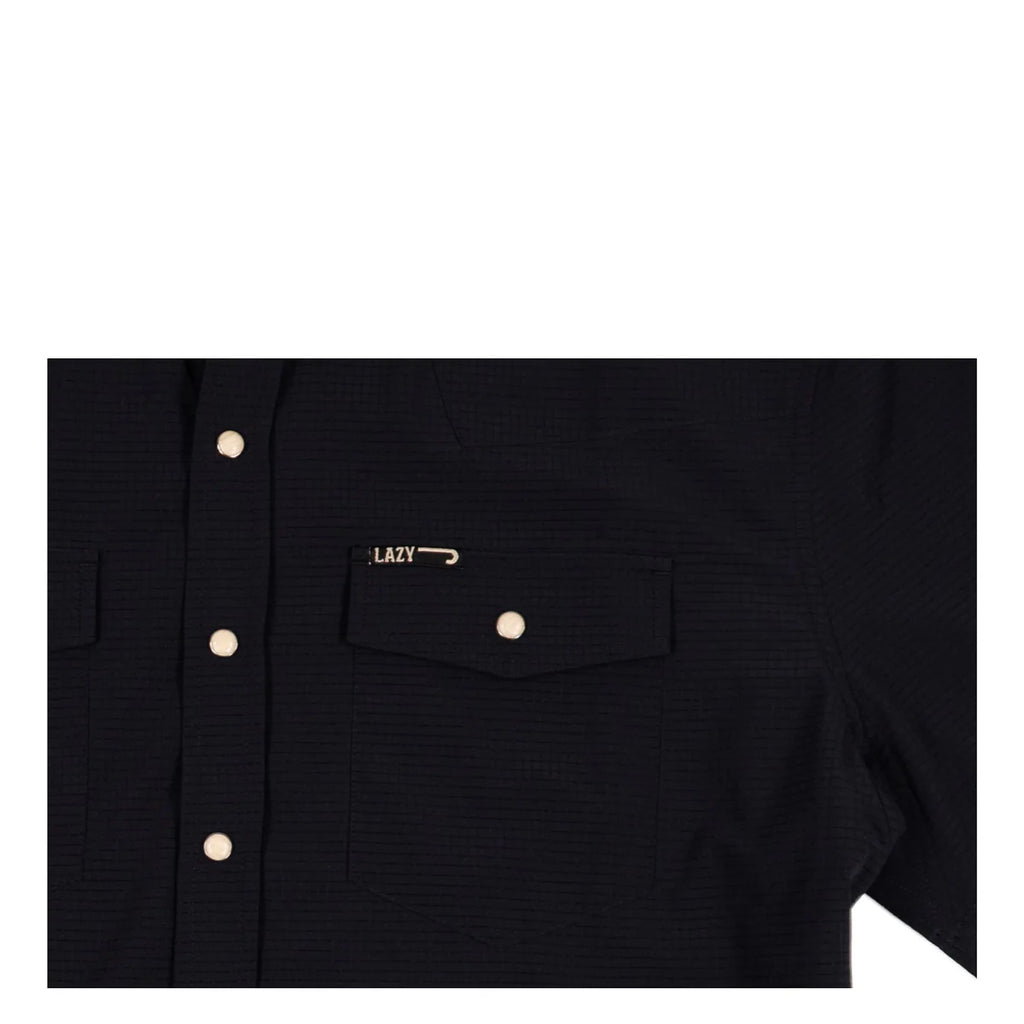 Lazy J Ranch Men's Airflow Pearl Snap Short Sleeve Shirt - Black